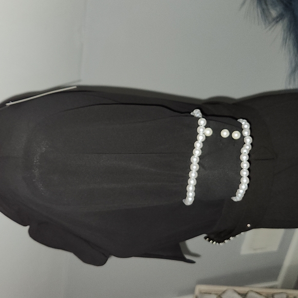 NWT Black Jumpsuit w/pearl accents - Picture 3 of 8